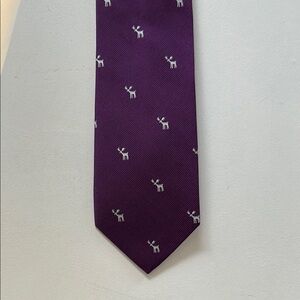 J. Crew Purple Tie with Reindeer Motif